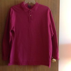 LANDS' END MENS  XL REGULAR LONG SLEEVE POLO SHIRT